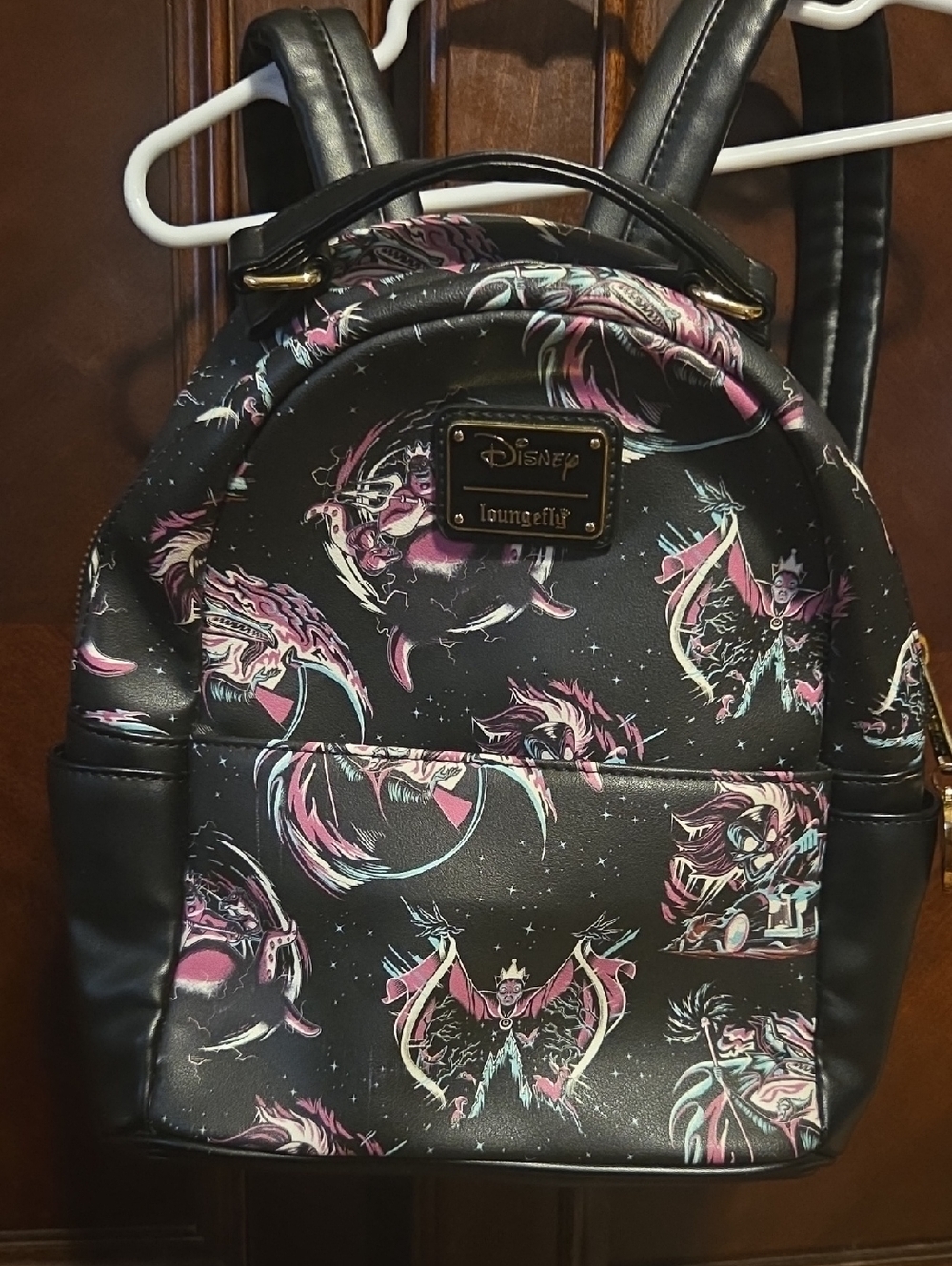Loungefly Disney Villains Neon Maleficent Mini Backpack - Black Pink Teal